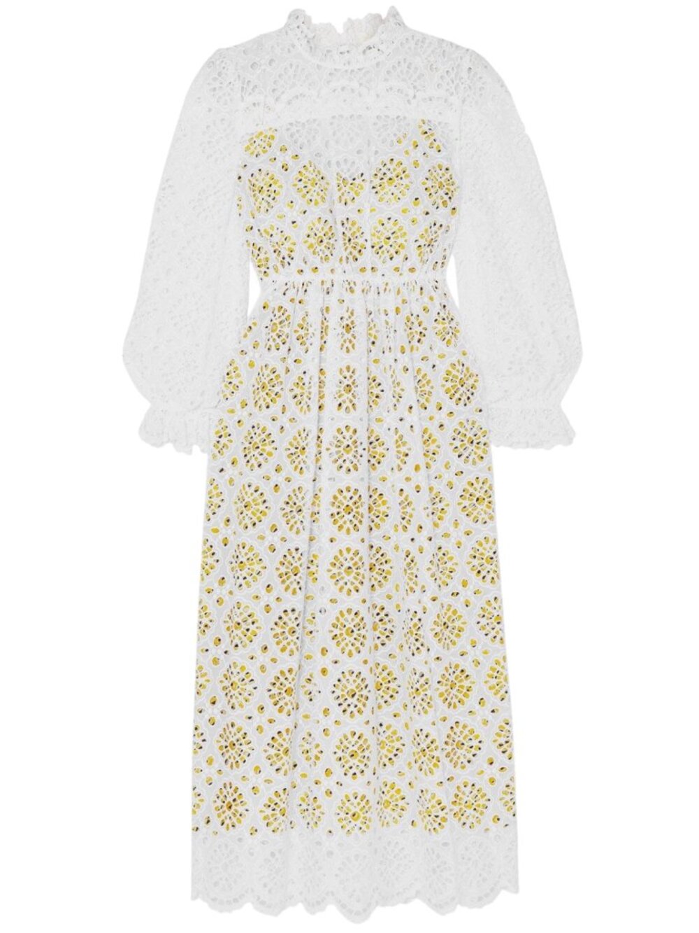 Diane von Furstenberg New Leandra White Eyelet Embroidery Midi Dress Size 4 - Picture 5 of 12
